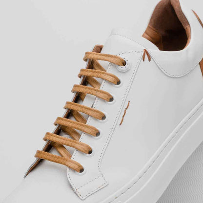 65-229-WHT Diaz Rubberized Calfskin Sneaker White Zelli Italia