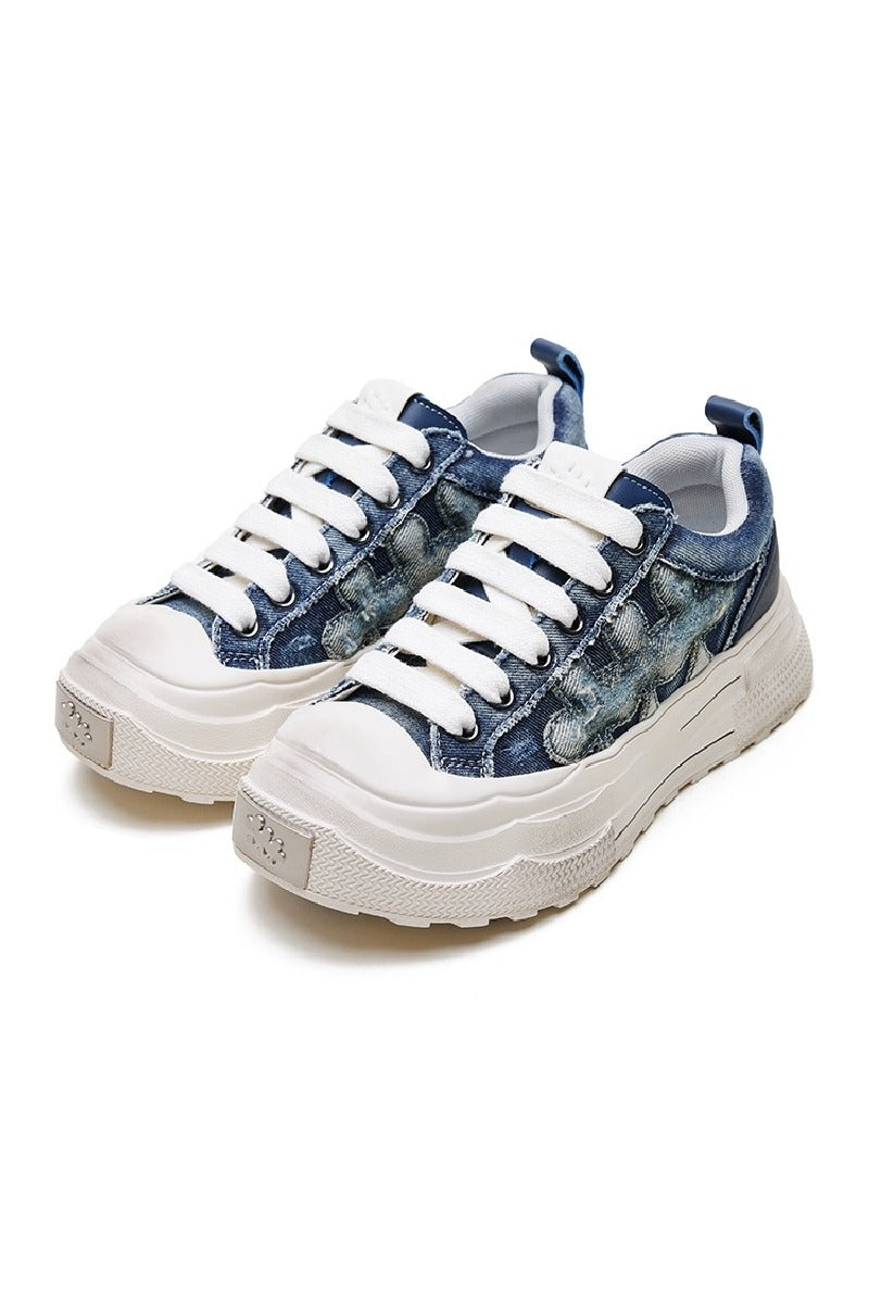 Denim Platform Sneakers Blue - Wolvess