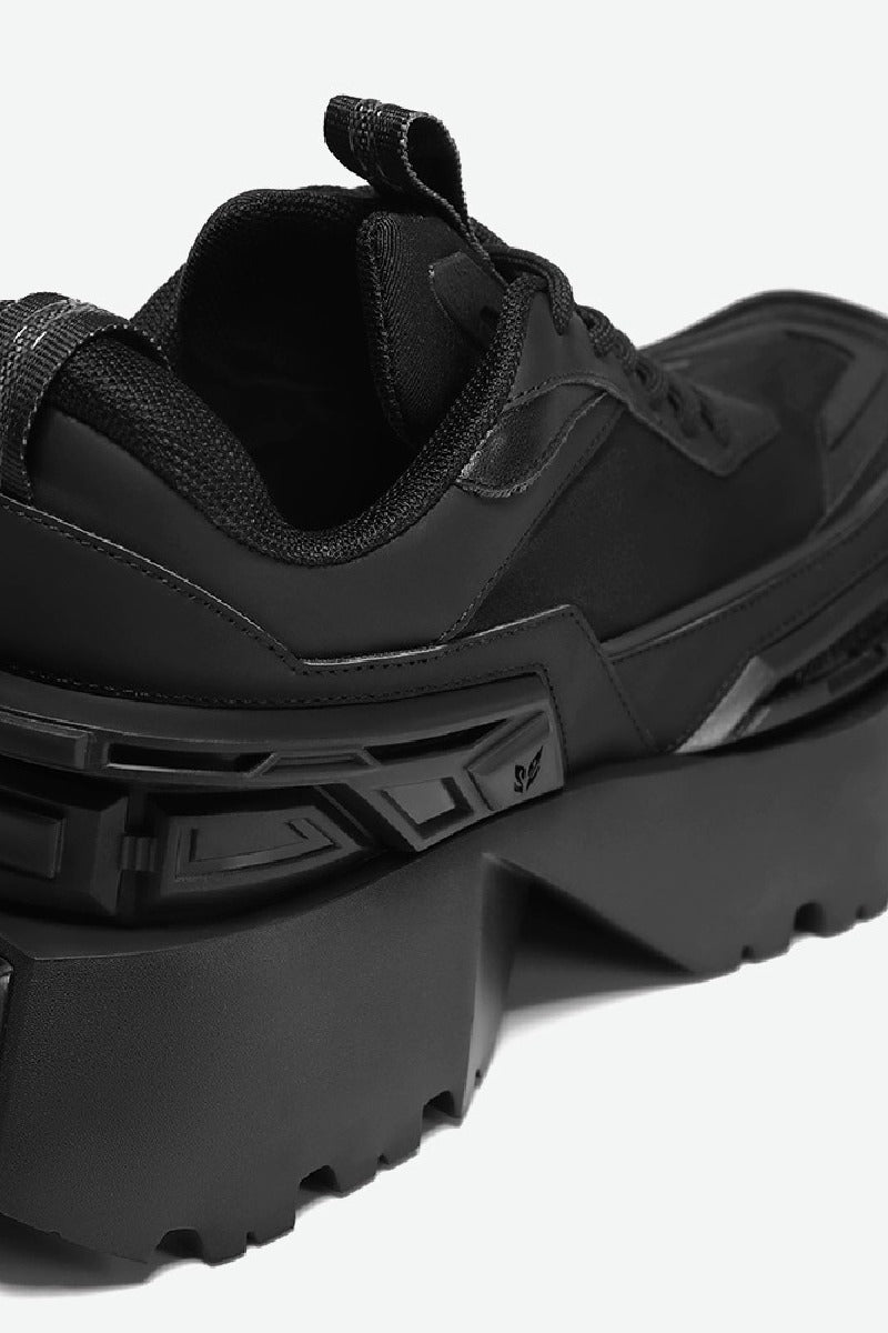 Square-Toe Platform Chunky Sneakers - Wolvess