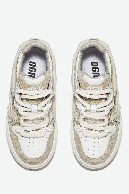 Suede Platform Athletic Sneakers - Wolvess