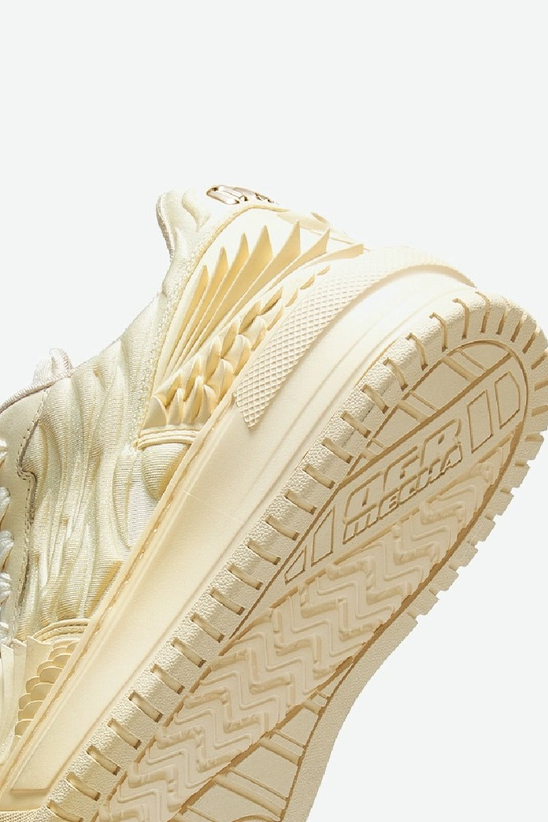 Wave Pattern Platform Court Sneakers - Wolvess