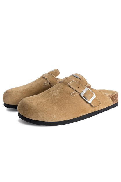 Buckle Cork Sole Clogs - Wolvess