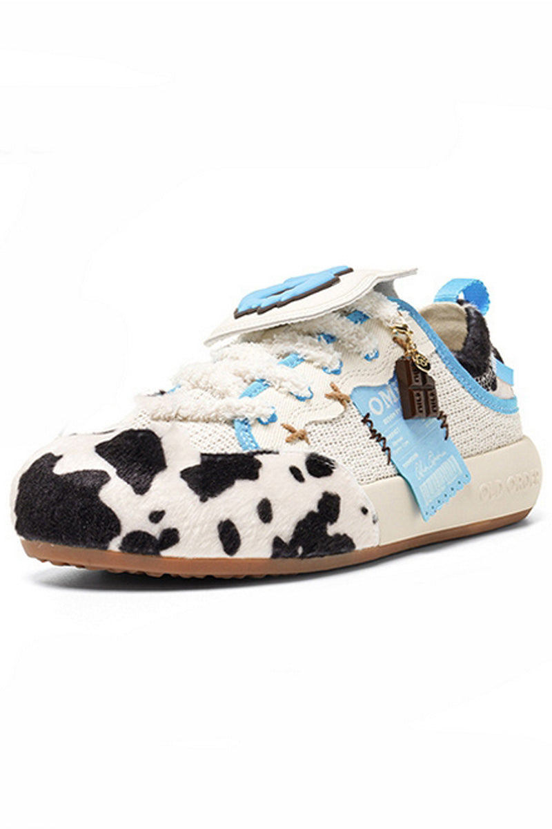 Cow Pattern Chunky Sneakers - Wolvess