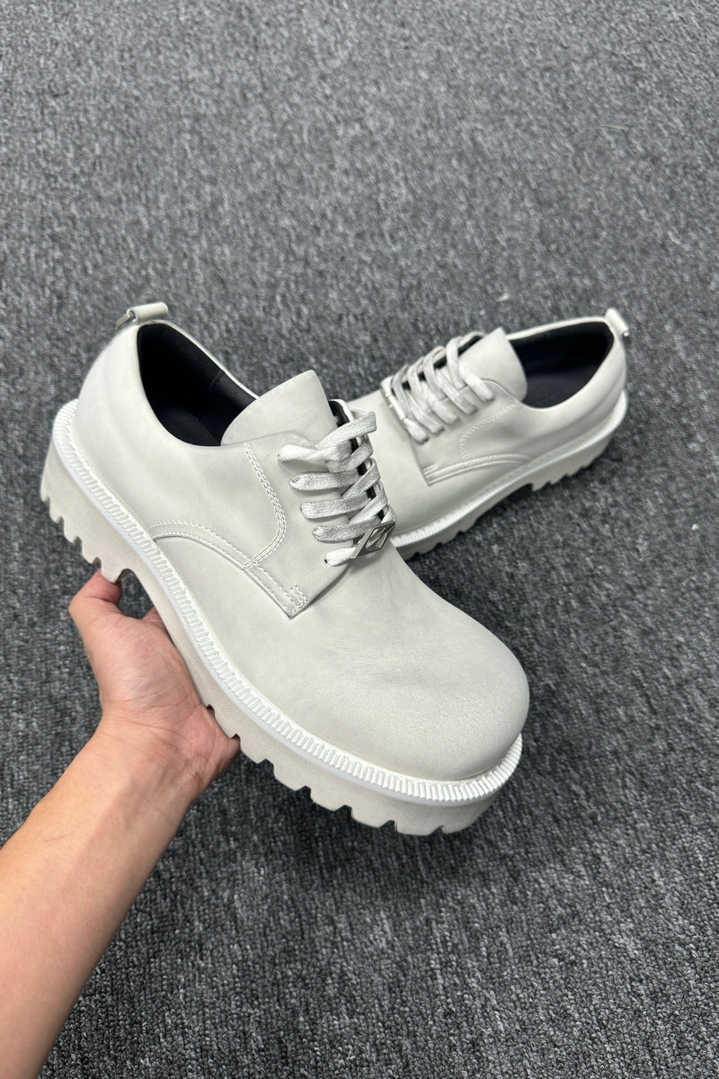 Leather Lug Sole Derby Shoes - Wolvess