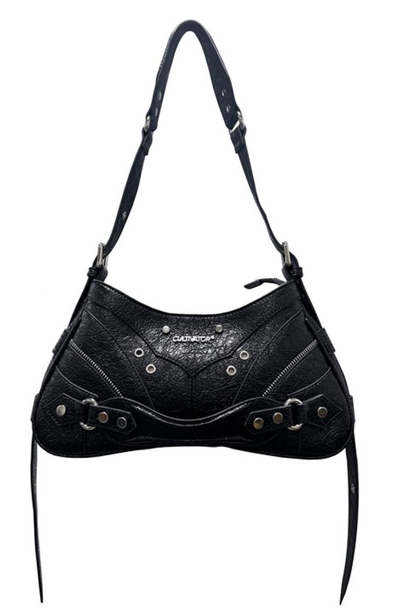 Textured Studded Shoulder Bag - Wolvess