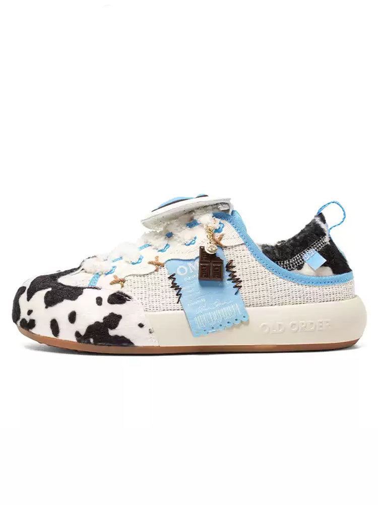 Cow Pattern Chunky Sneakers - Wolvess