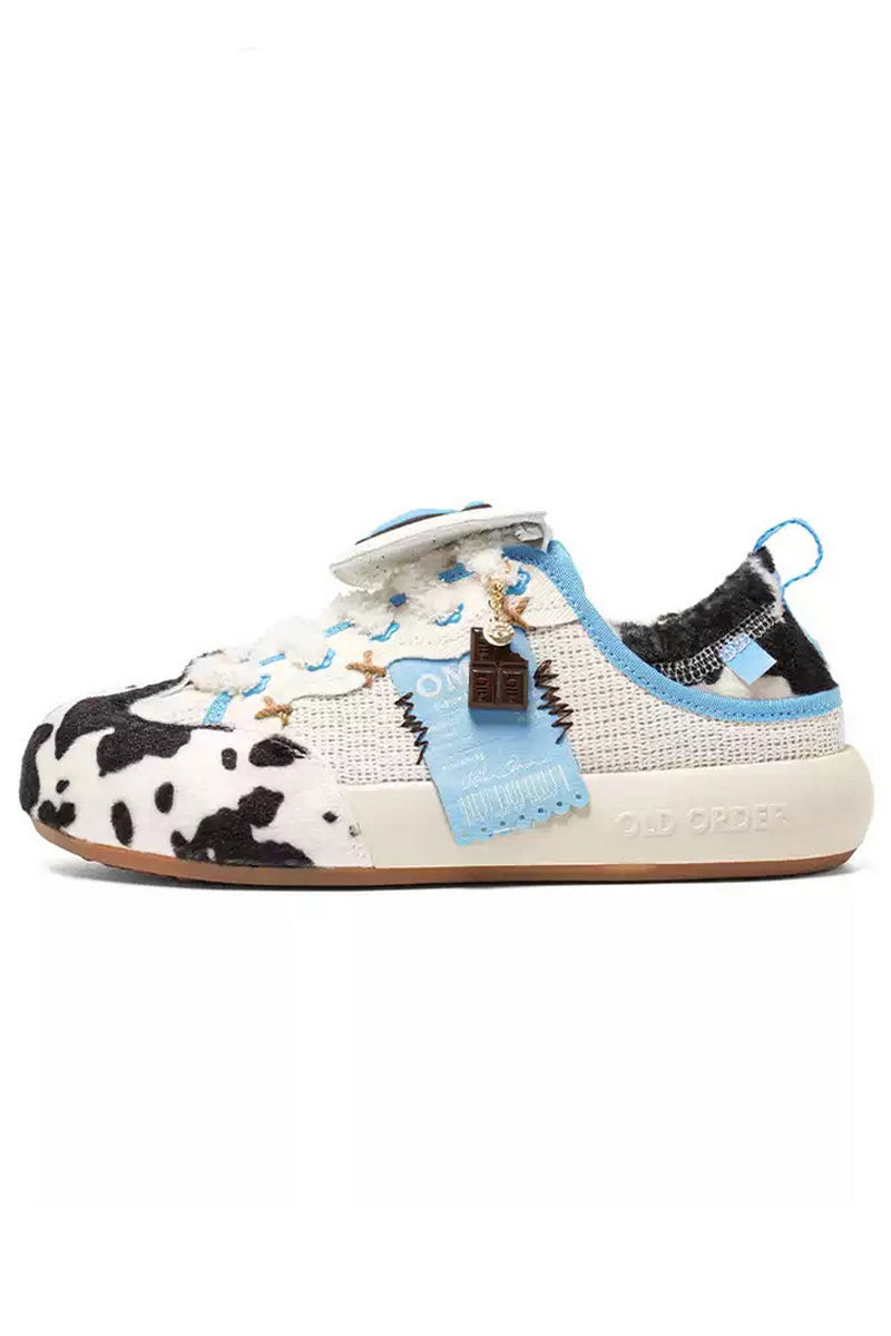 Cow Pattern Chunky Sneakers - Wolvess