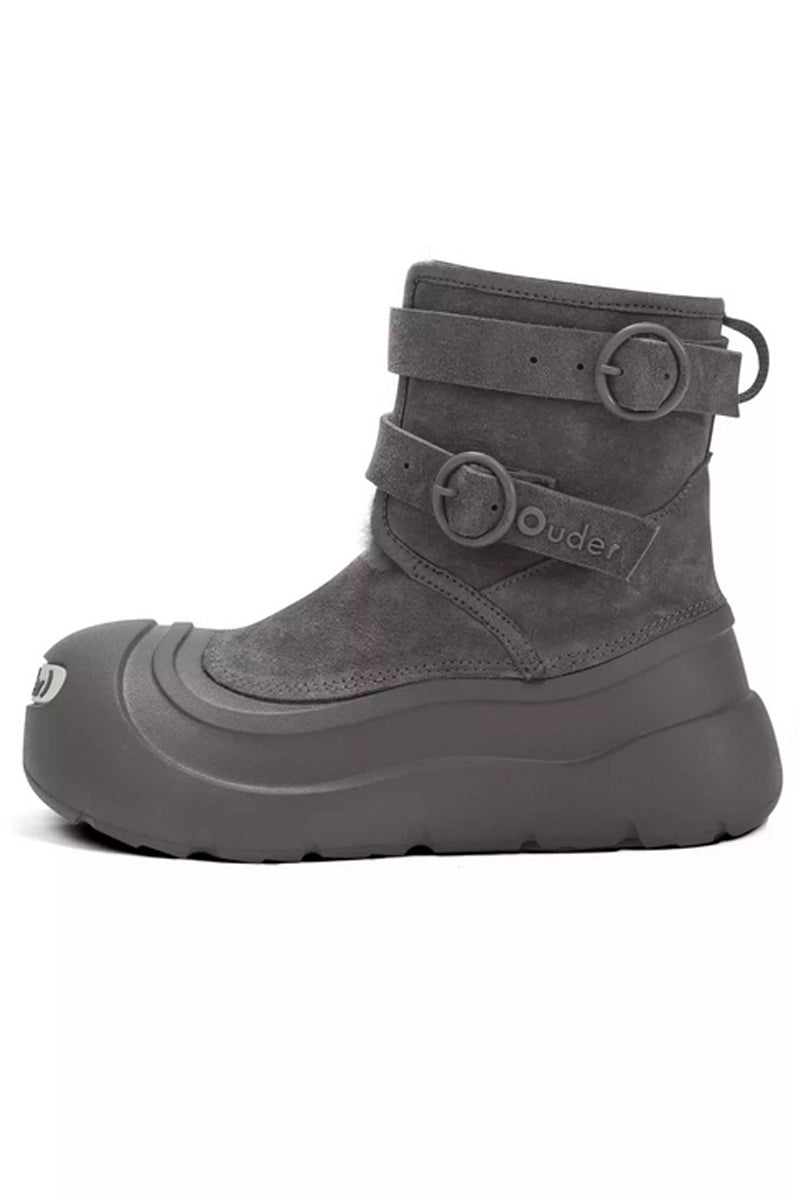 Double Buckle Platform Boots - Wolvess