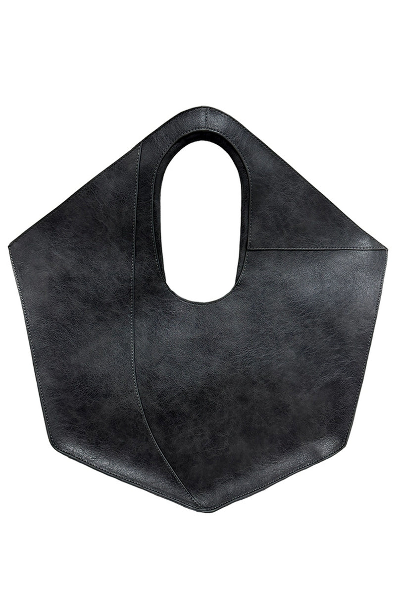 Black Geometric Hobo Shoulder Bag - Wolvess