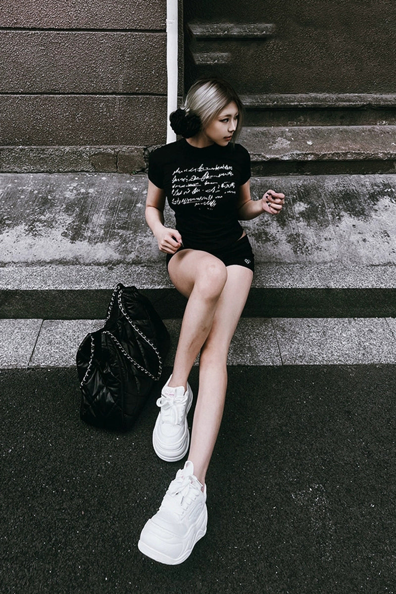 All White Platform Wave Chunky Sneakers - Wolvess