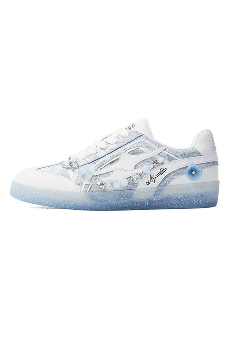 Snow Crystal Platform Court Sneakers - Wolvess