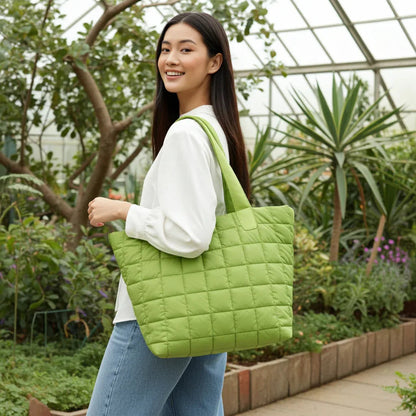 Quilted Nylon Tote – Lightweight, Triple-Zip, Travel & Work Ready MiamiLeathers.com