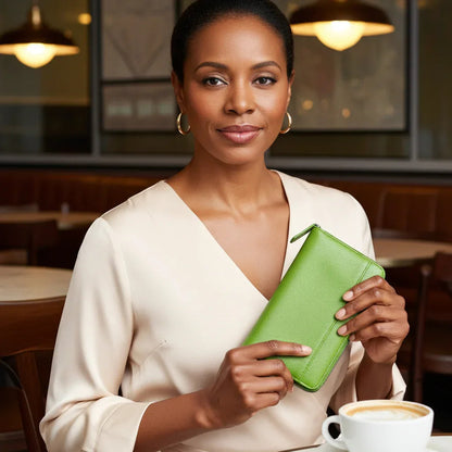 Sophia Zip-Around Leather Wallet – Travel & Everyday MiamiLeathers.com