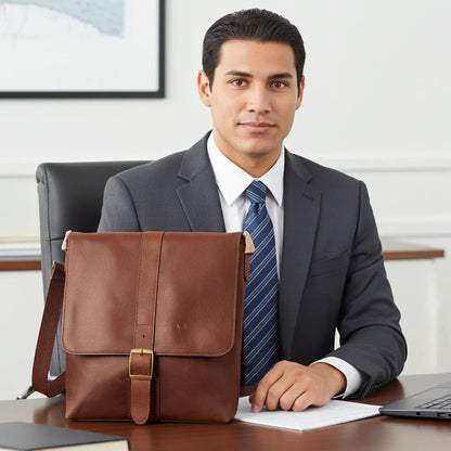 Cambridge Full-Grain Leather Crossbody – Smooth, Rich Color & Classic Style MiamiLeathers.com