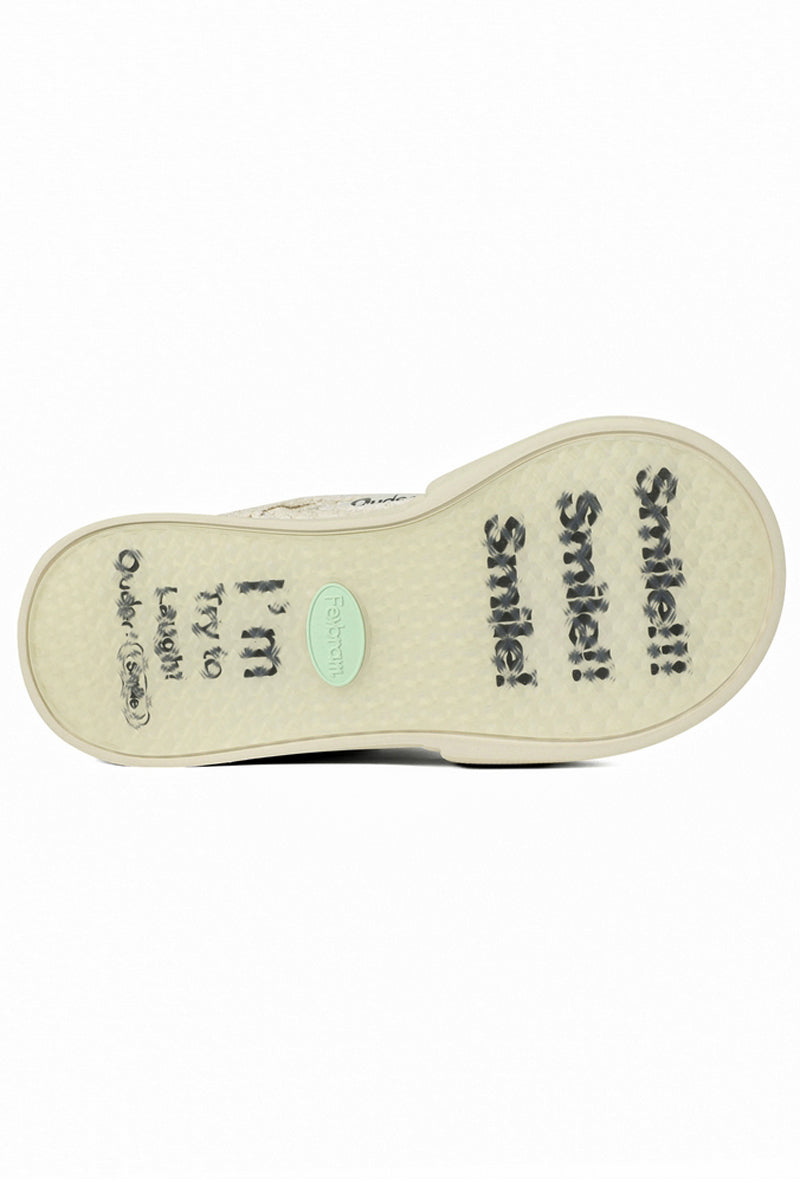 Cream Textured Low-Top Sneaker - Wolvess