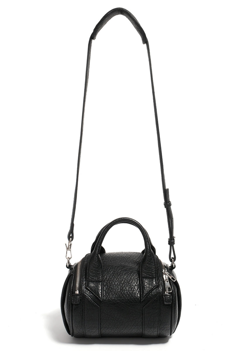 Black Mini Barrel Crossbody Bag - Wolvess