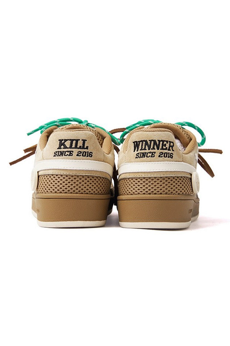 Brown Mesh Double Lace Sneakers - Wolvess