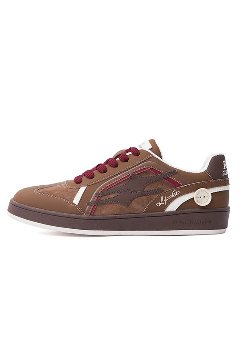 Brown Burgundy Leather Court Sport Sneakers - Wolvess