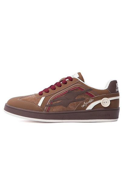 Brown Burgundy Leather Court Sport Sneakers - Wolvess