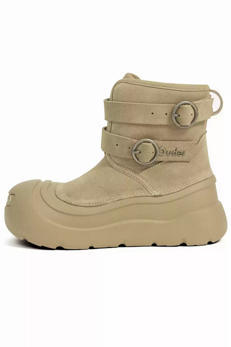 Double Buckle Platform Boots - Wolvess