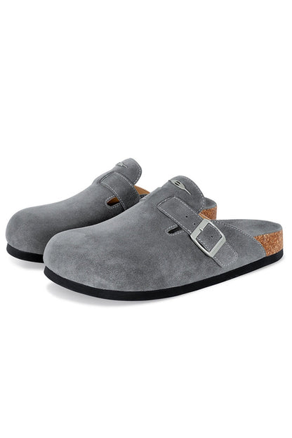 Buckle Cork Sole Clogs - Wolvess