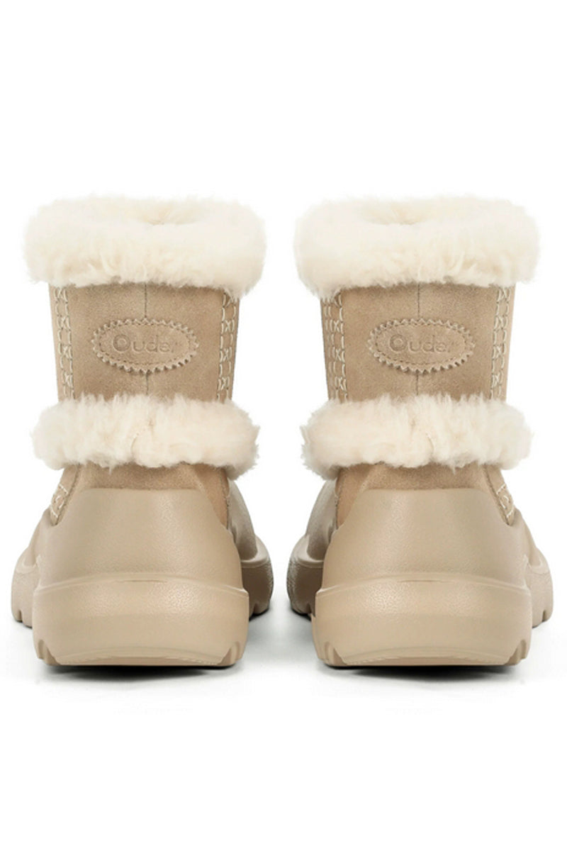 Beige Faux Fur Lined Winter Boot - Wolvess