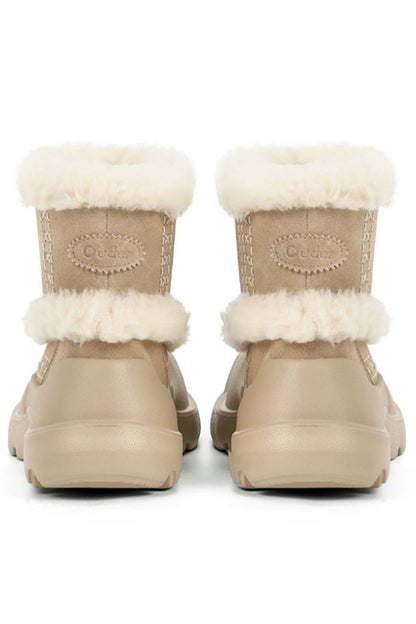 Beige Faux Fur Lined Winter Boot - Wolvess