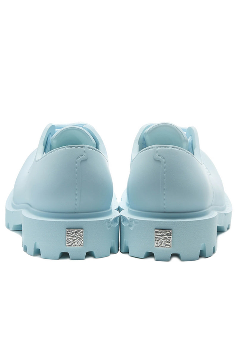 Light Blue Platform Derby Shoes with Lug Sole - Wolvess