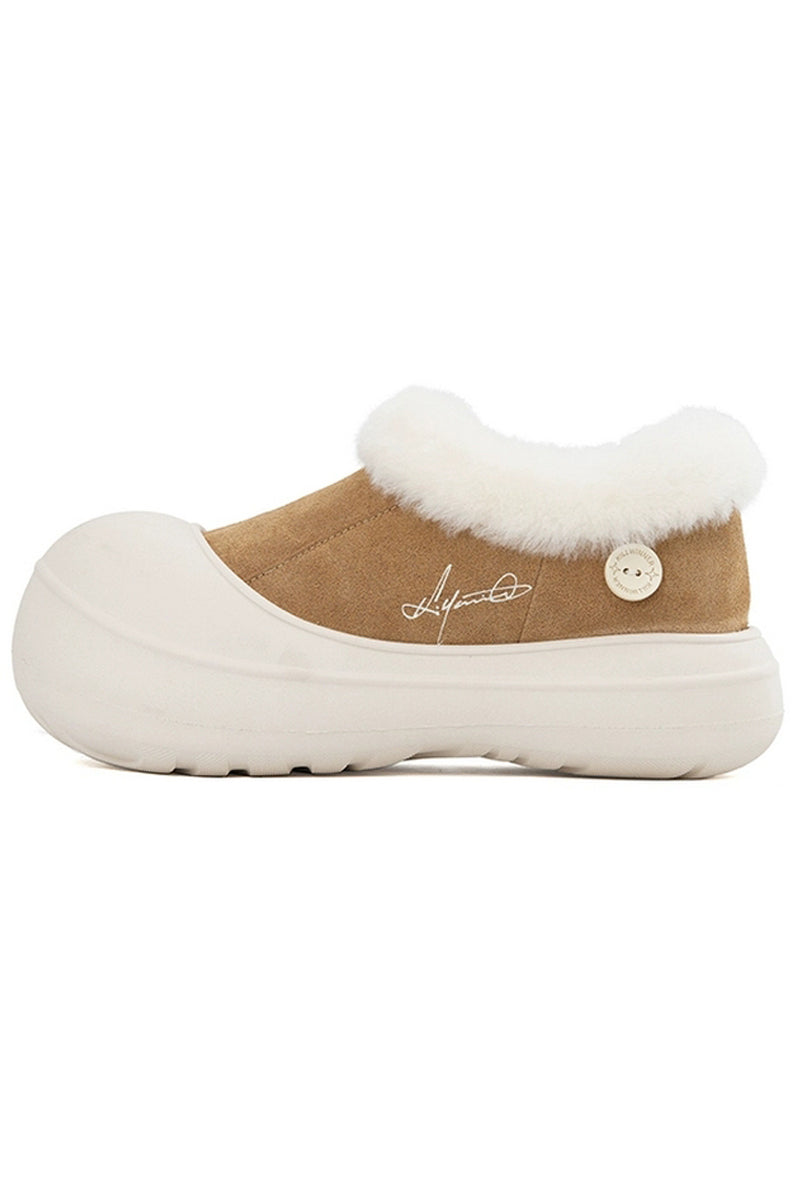 Shearling Platform Clog Boots - Wolvess