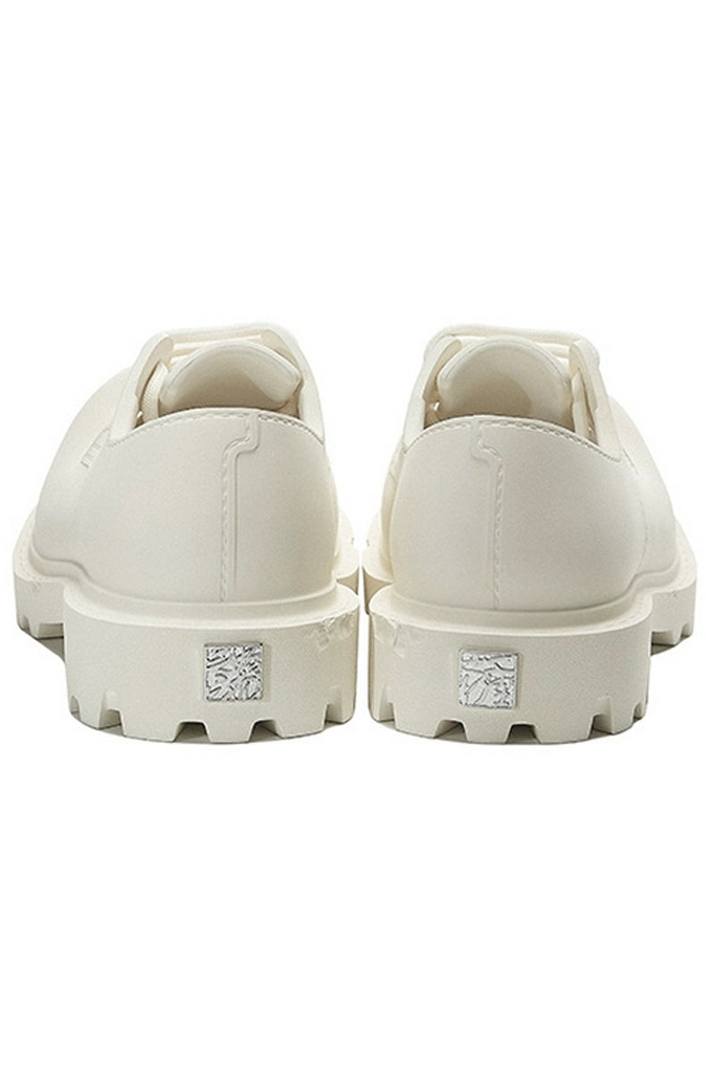 Off-White Platform Derby Shoes with Lug Sole - Wolvess