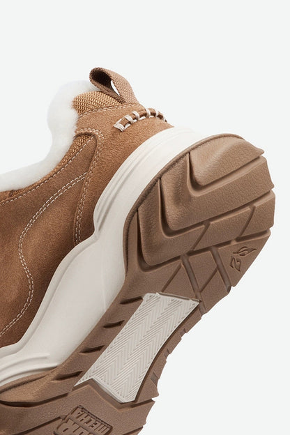 Brown Suede Chunky Platform Sneakers - Wolvess