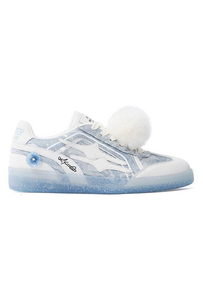 Snow Crystal Platform Court Sneakers - Wolvess