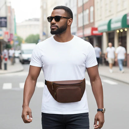 Cambridge Full-Grain Leather Waist Pack / Leather Waist Bag MiamiLeathers.com