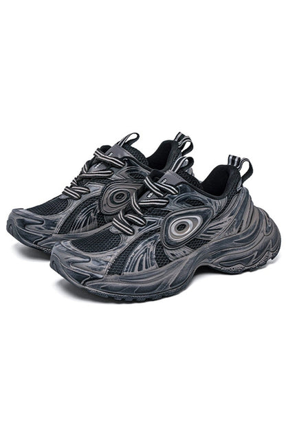 Chunky Running Sneakers Triple Black - Wolvess