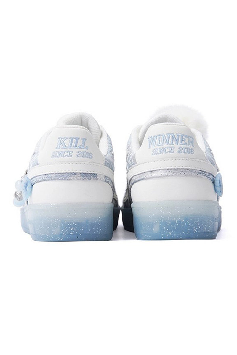 Snow Crystal Platform Court Sneakers - Wolvess