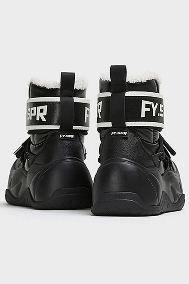 Black Sherpa Platform Winter Ankle Boots - Wolvess