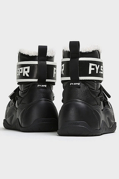 Black Sherpa Platform Winter Ankle Boots - Wolvess