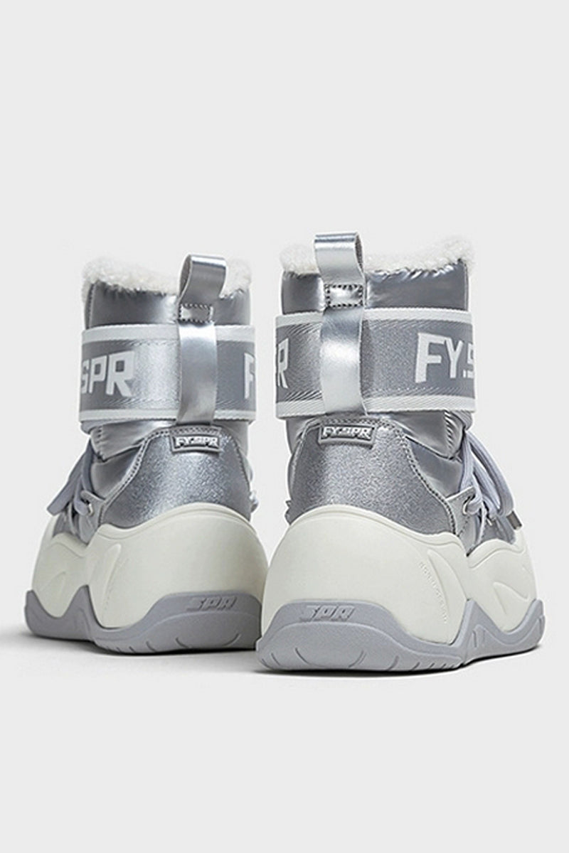 Metallic Waterproof Snow Boots - Plush-Lined Winter Footwear - Wolvess