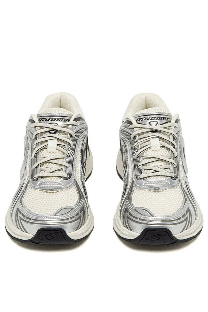Metallic Running Sneakers Silver Black - Wolvess