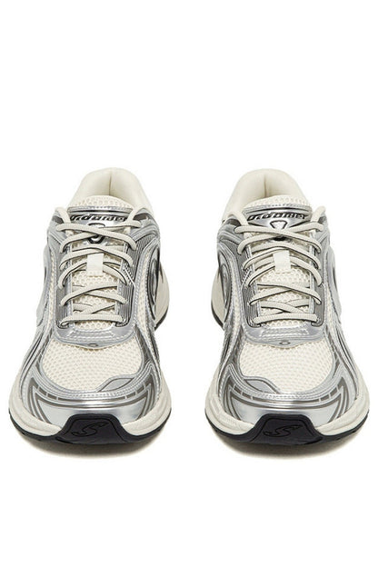 Metallic Running Sneakers Silver Black - Wolvess