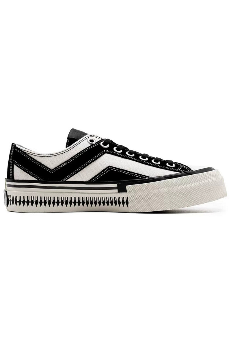 Black White Platform Canvas Sneakers - Wolvess