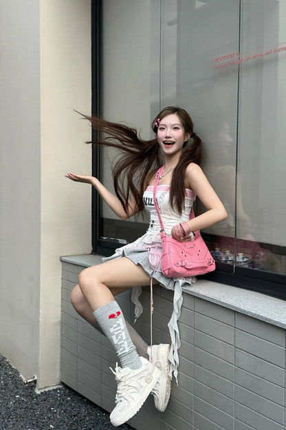 Textured Studded Shoulder Bag - Wolvess