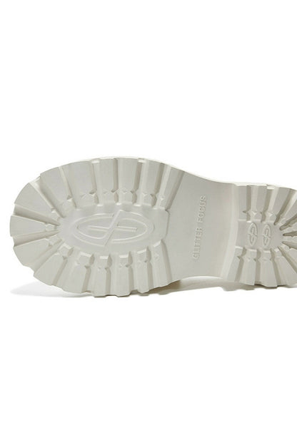 Off-White Platform Derby Shoes with Lug Sole - Wolvess