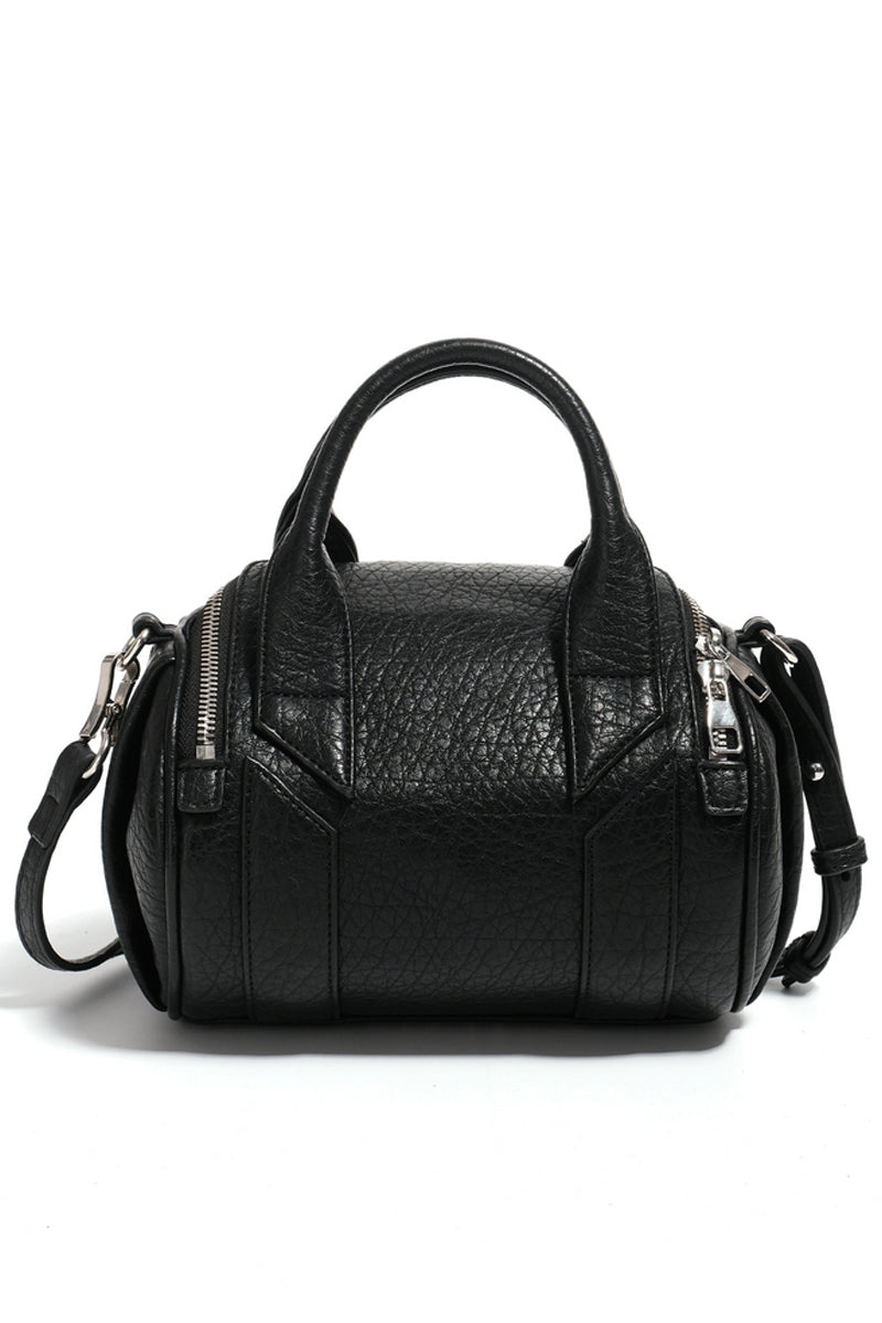 Black Mini Barrel Crossbody Bag - Wolvess