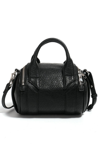Black Mini Barrel Crossbody Bag - Wolvess