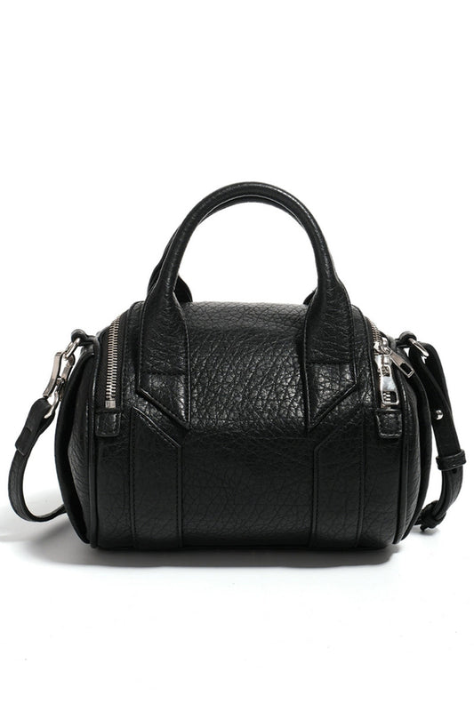 Black Mini Barrel Crossbody Bag - Wolvess