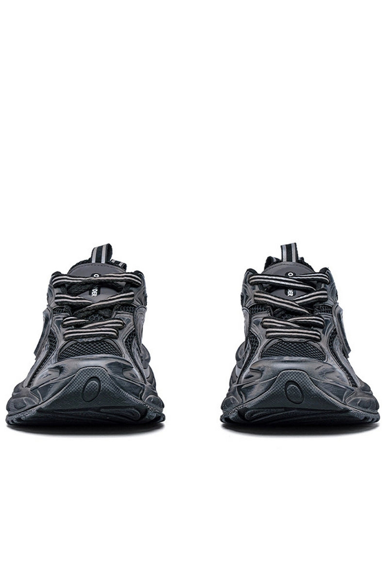 Chunky Running Sneakers Triple Black - Wolvess
