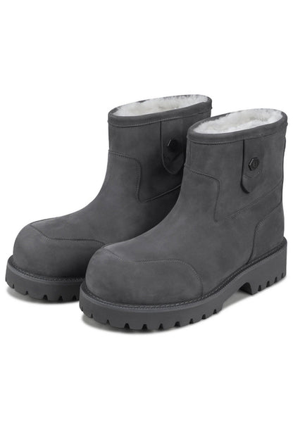 Fleece-Lined Suede Work Boots - Wolvess