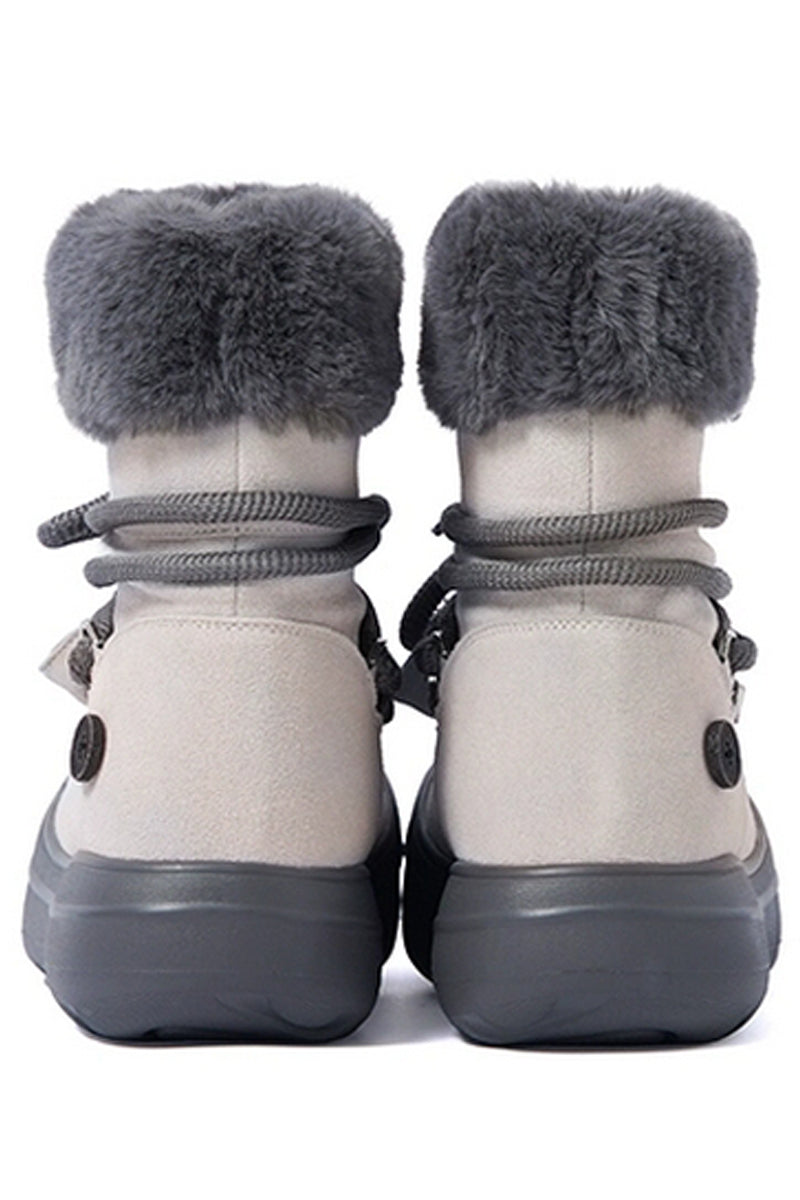 Fur Trim Winter Snow Boots - Wolvess