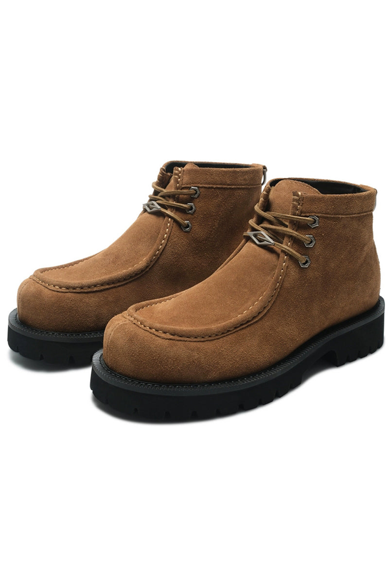 Shearling Moc Toe Lug Boots - Wolvess